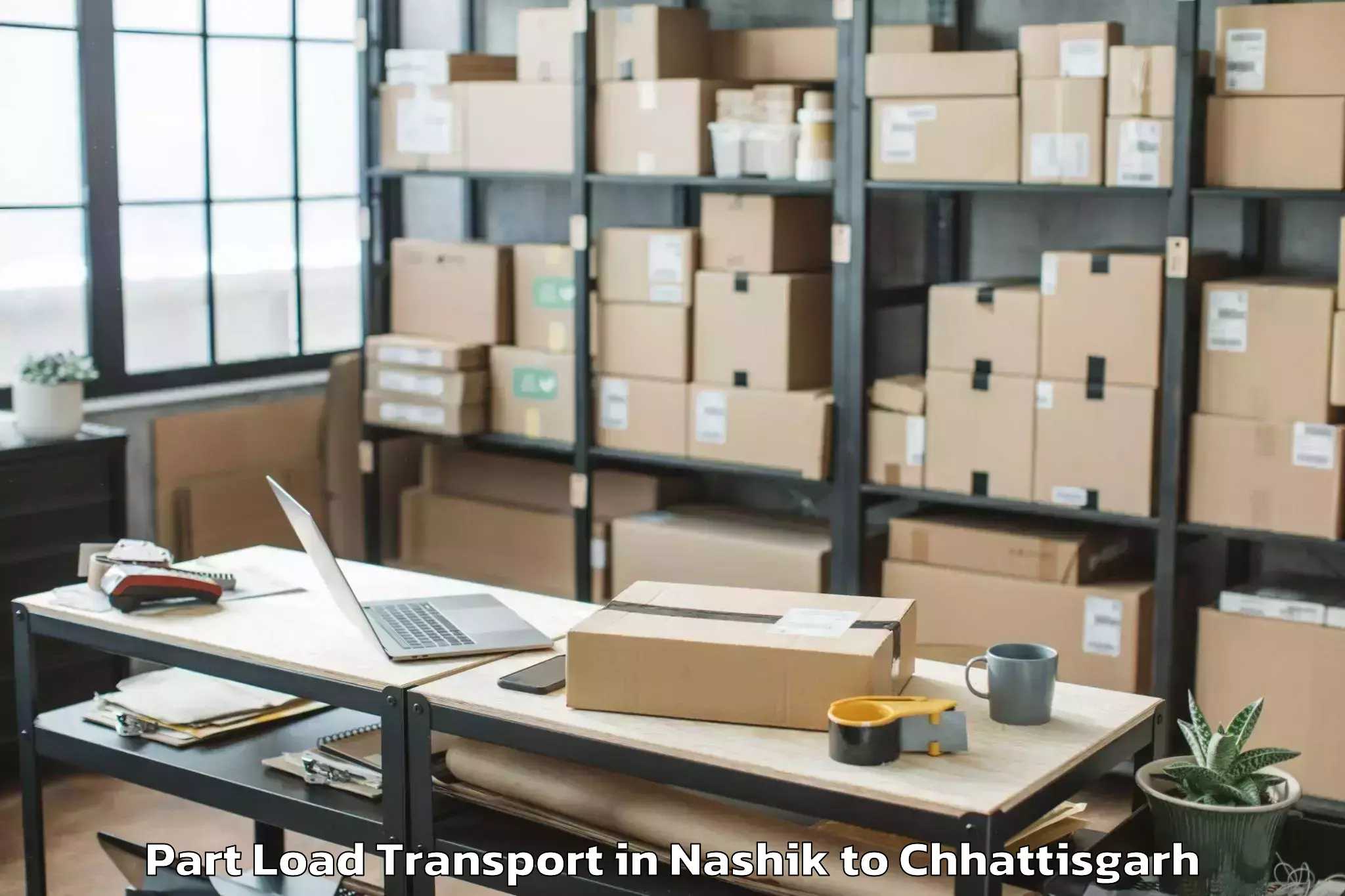 Professional Nashik to Sarangarh Part Load Transport